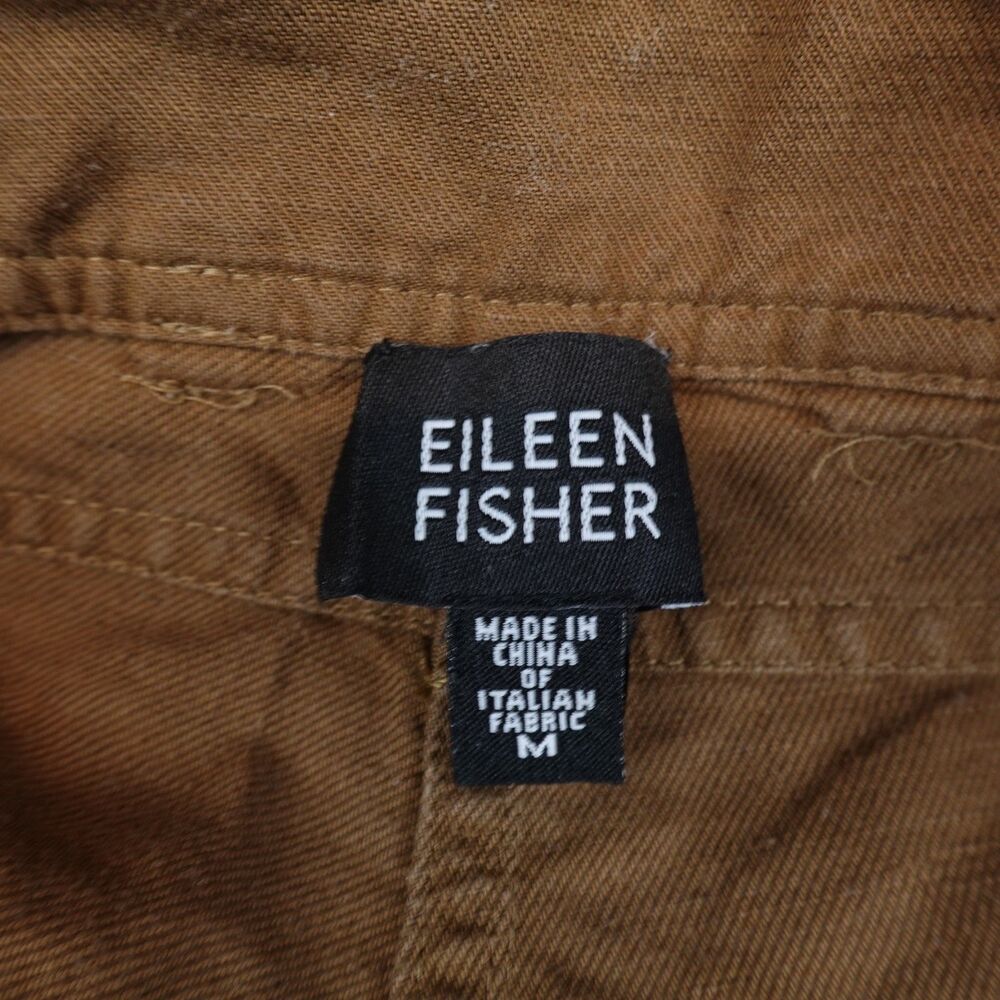 Eileen Fisher Wide Leg Pants Womens M Tan Khaki Straight Trousers - Picture 8 of 11